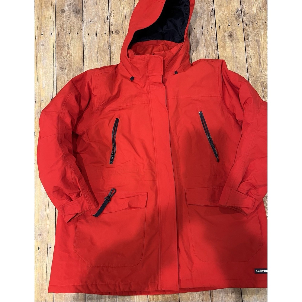 Lands End Women's Red Squall Insulated Waterproof Winter Parka 1X Petite 16W-18W